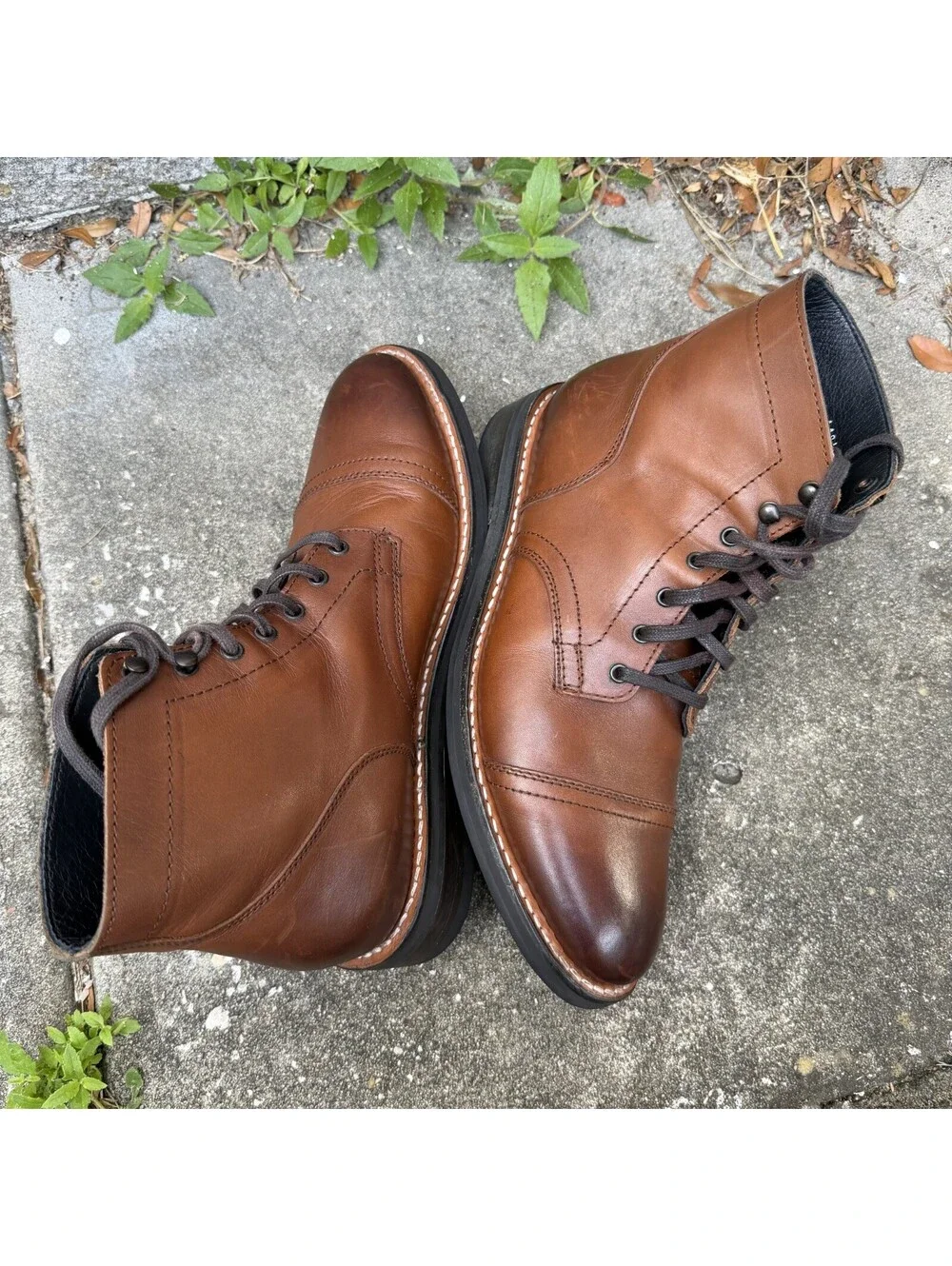 Thursday Boot Co Captain Classic Mens 10 Brandy Brown Leather Cap Toe Lace 20344
